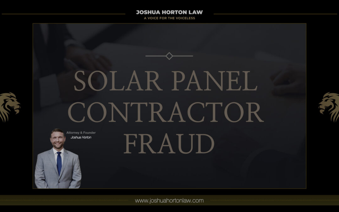 Solar Panel Contractor Fraud
